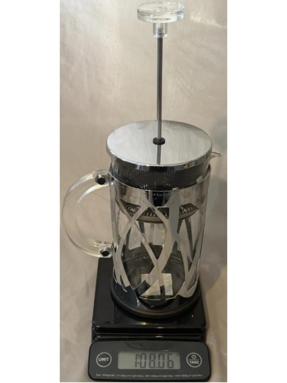 Starbucks Bodum French Press Stainless Steel Body Modern 8 Cup Pura Vida Glass